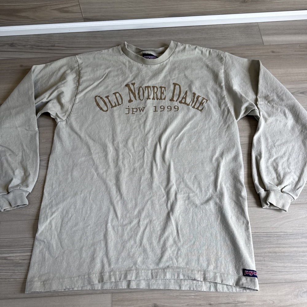 Vintage JanSport Old Notre Dame Fighting Irish Long Sleeve Shirt Mens M Made USA